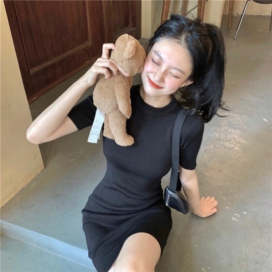 【预购】针织修身包臀连衣裙